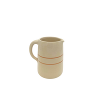 Quarter 1/4 gallon stoneware jug / pitcher with brown stripe -  handmade in the USA by Martinez pottery - classic country styling and made to last a lifetime