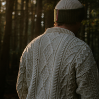 Homestedt British Wool Cable Knit Sweater - Natural White