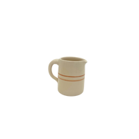 Stoneware creamer jug / pitcher with brown stripe -  handmade in the USA by Martinez pottery - classic country styling and made to last a lifetime