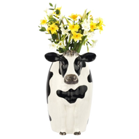 Friesian Cow Flower Vase