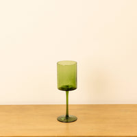 Hammered Wine Glass - Green