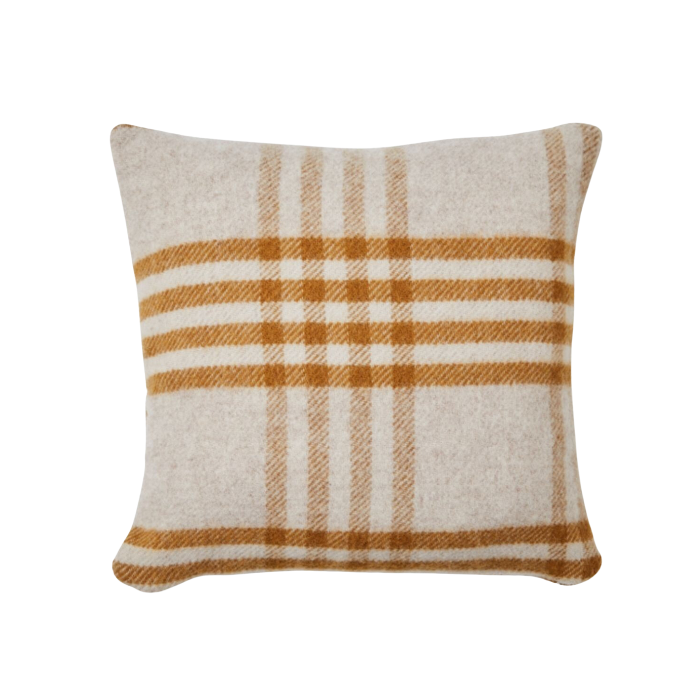 Mustard Check British Wool Cushion