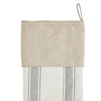 Grace Ticking Stripe Patch Stocking 12x20