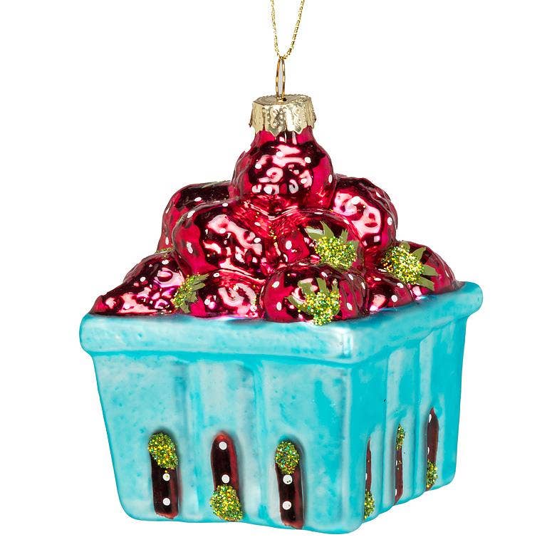 Stawberry Pint Ornament-3"H