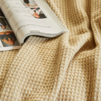 Oatmeal Waffle British Wool Throw / Blanket