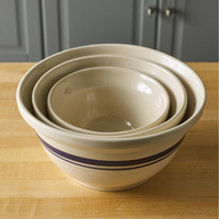 Ohio Stoneware Dominion Blue Stripe Mixing / Serving Bowl