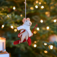 Felt Tree Decoration - Skiing Mouse