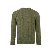 Homestedt British Wool Cable Knit Sweater - Green