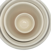 Set of classic country style martinez pottery handmade in the USA nesting mixing bowls