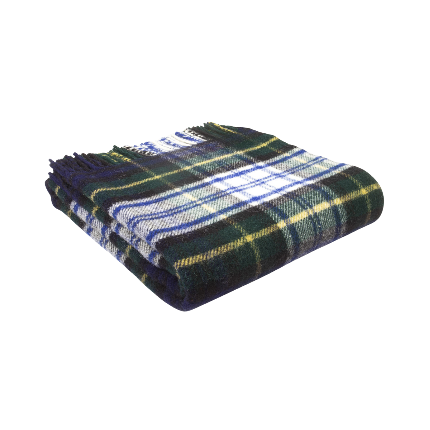 Tartan Navy Dress Gordon British Wool Throw / Blanket