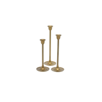 Set of Three Slim Brass Candlesticks | Antique