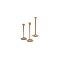 Set of Three Slim Brass Candlesticks | Antique