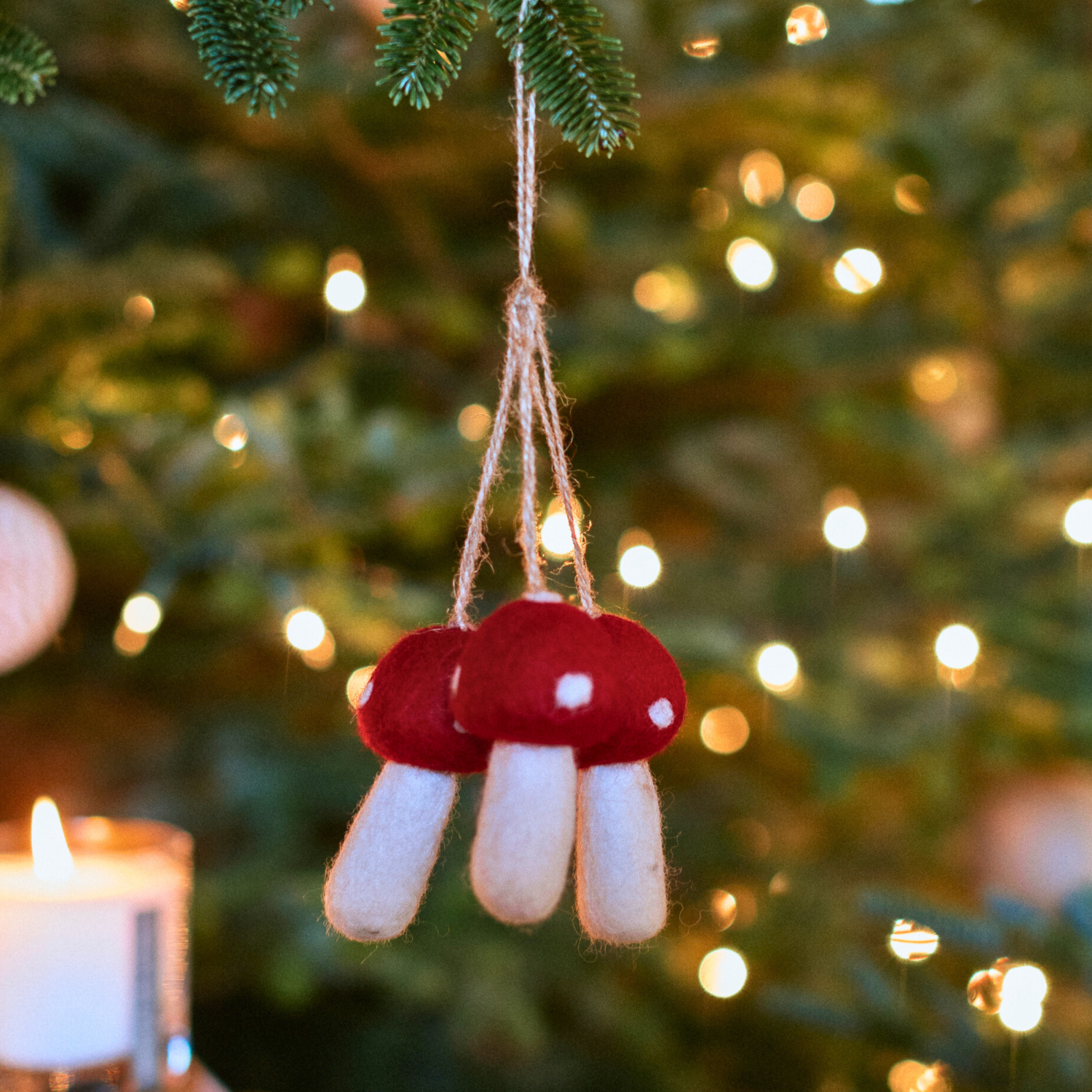 Felt Tree Decoration - Toadstools / Mushrooms (Set of 3)