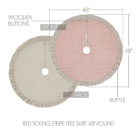 Sawyer Mill Red Ticking Stripe Tree Skirt 48"