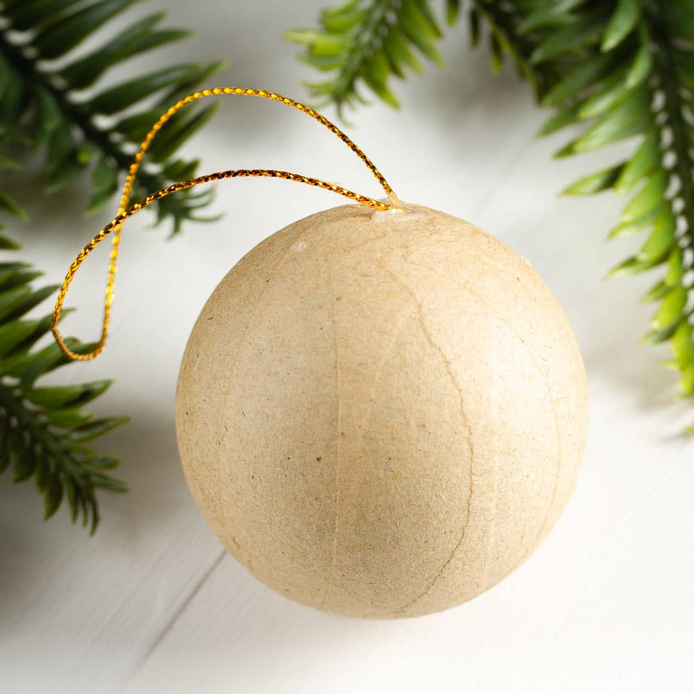 2" Paper Mache Ball Ornament