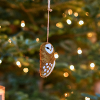 Felt Tree Decoration - Brown Barn Owl