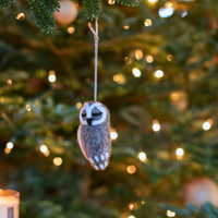 Felt Tree Decoration - Grey Owl