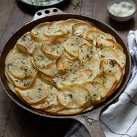 Smithey No. 10 Chef Skillet cooking potatoes