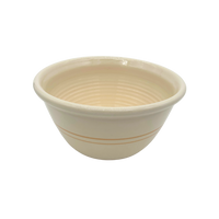 Set of classic country style martinez pottery handmade in the USA mixing bowls 12 inch brown stripe