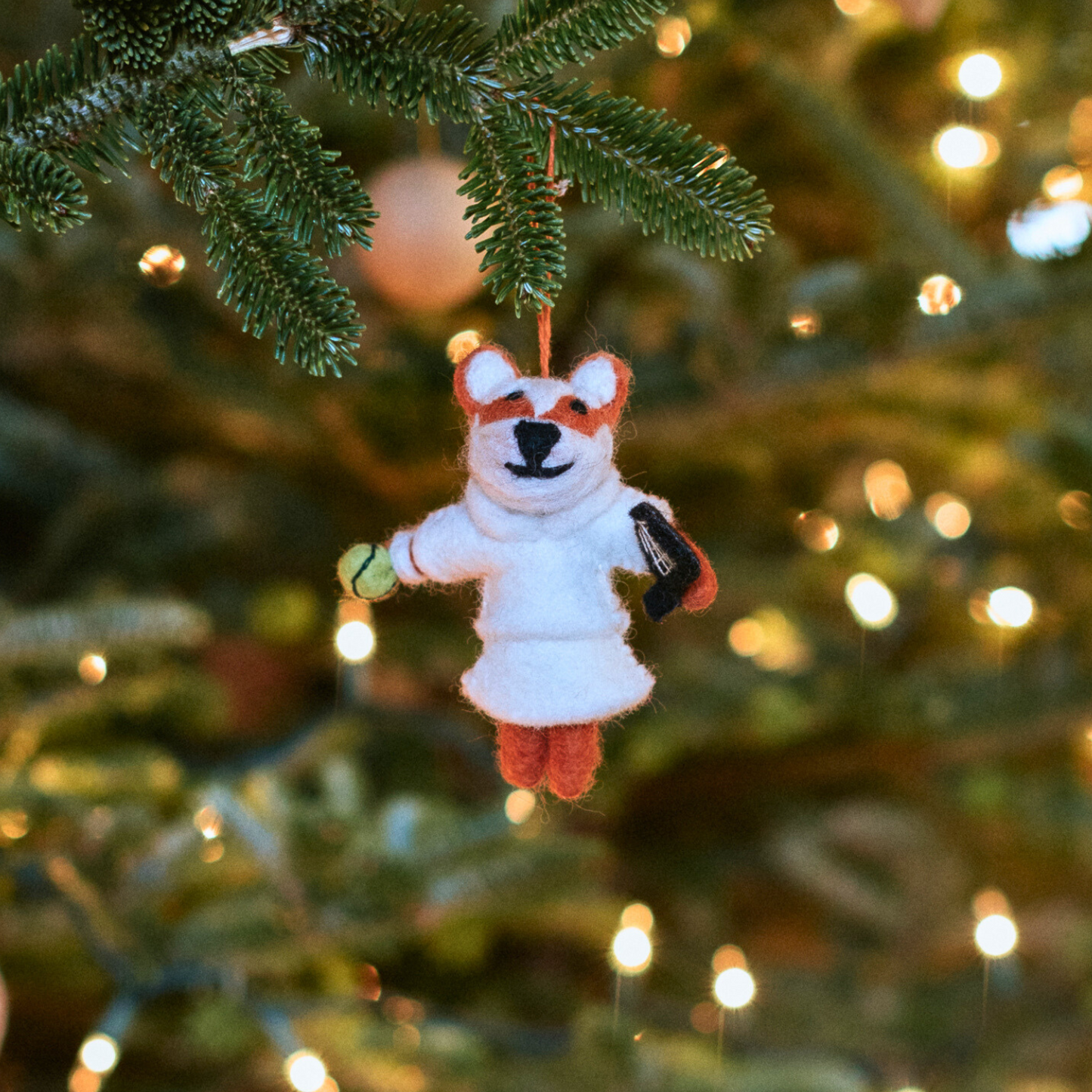 Felt Tree Decoration - Tennis Fox