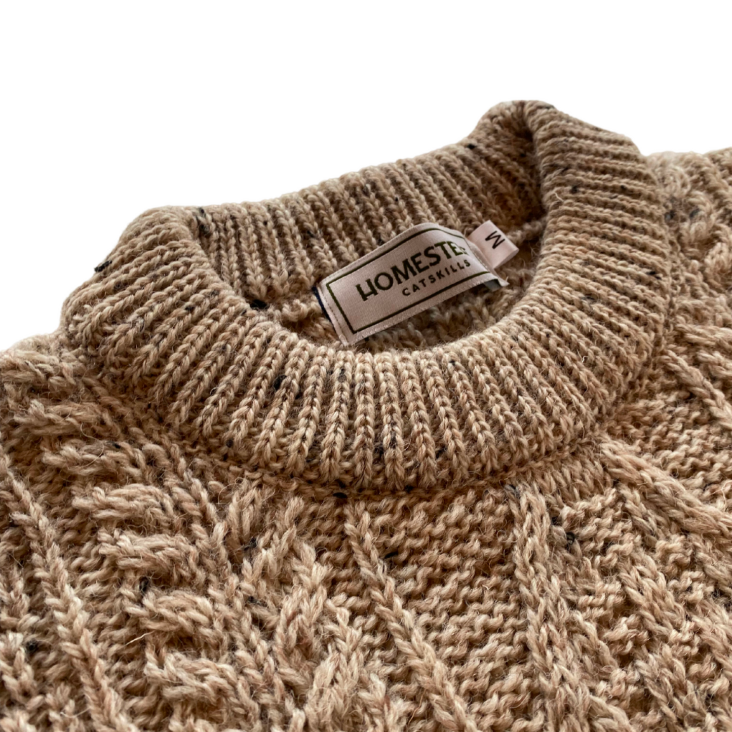 Homestedt British Wool Cable Knit Sweater - Oatmeal
