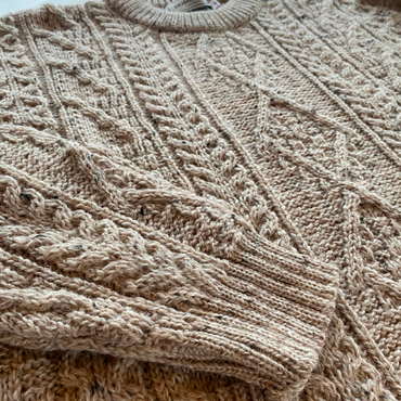 Homestedt British Wool Cable Knit Sweater - Oatmeal