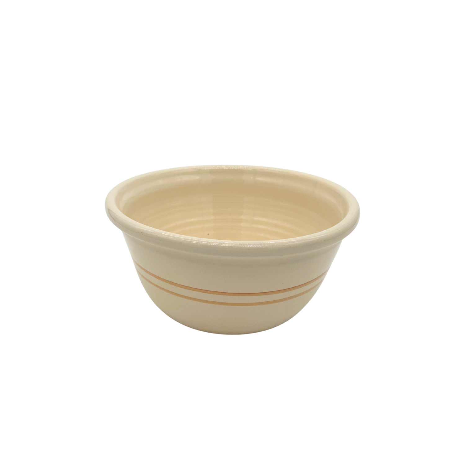 Set of classic country style martinez pottery handmade in the USA mixing bowls 10 inch brown stripe