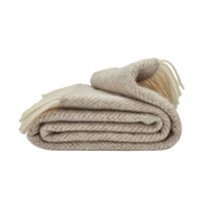 Hazel Fishbone British Wool Throw / Blanket