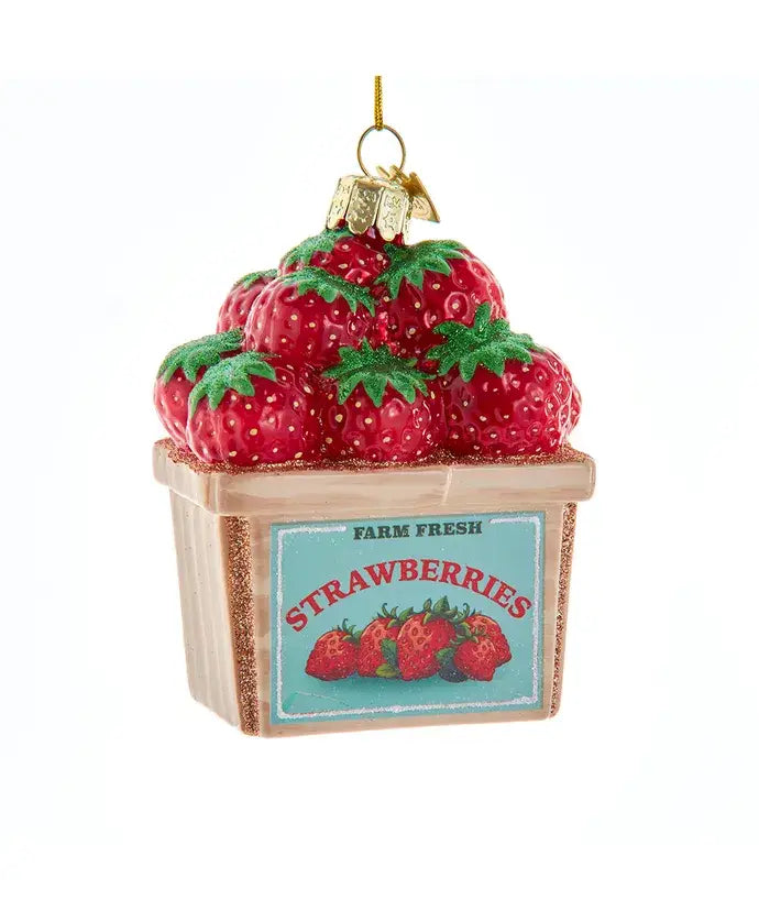 3.5" Noble Gems Strawberry Box Ornament