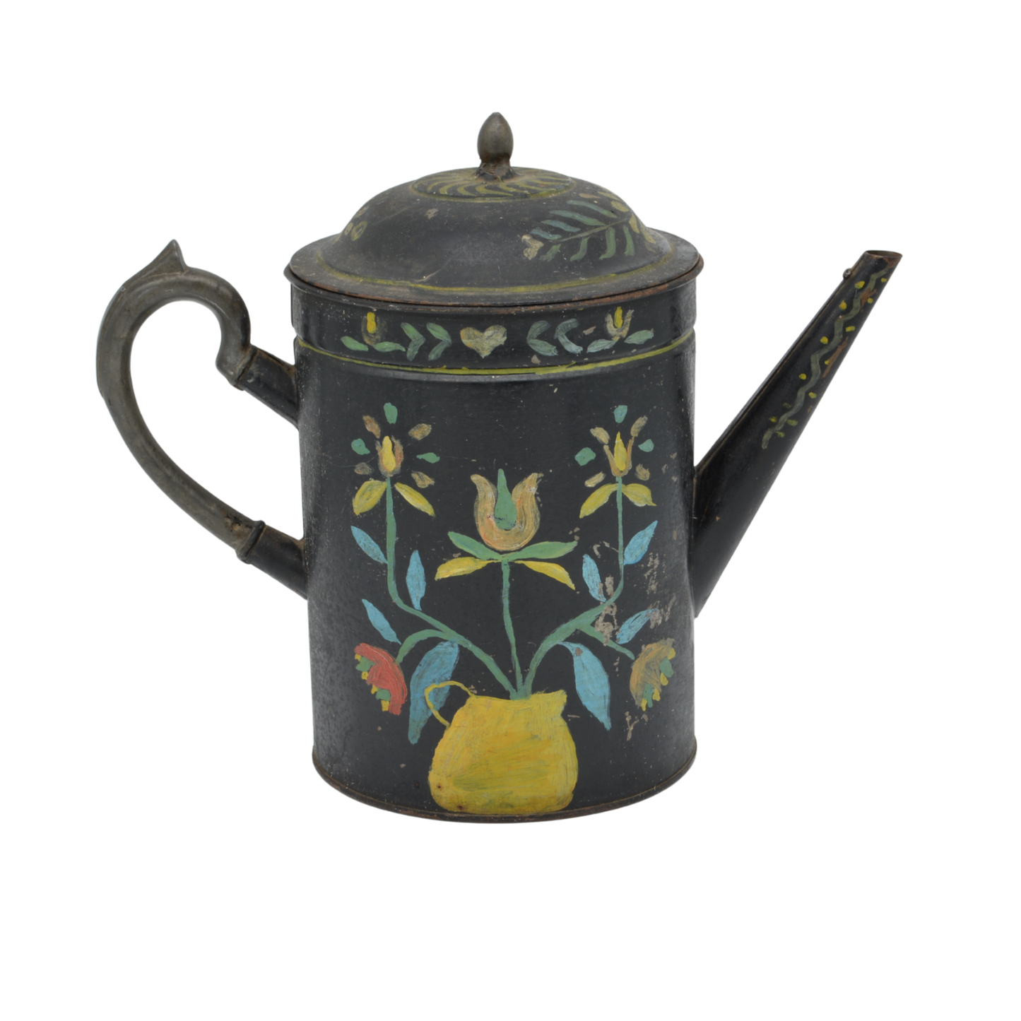 Handpainted Folk Kettle | Antique