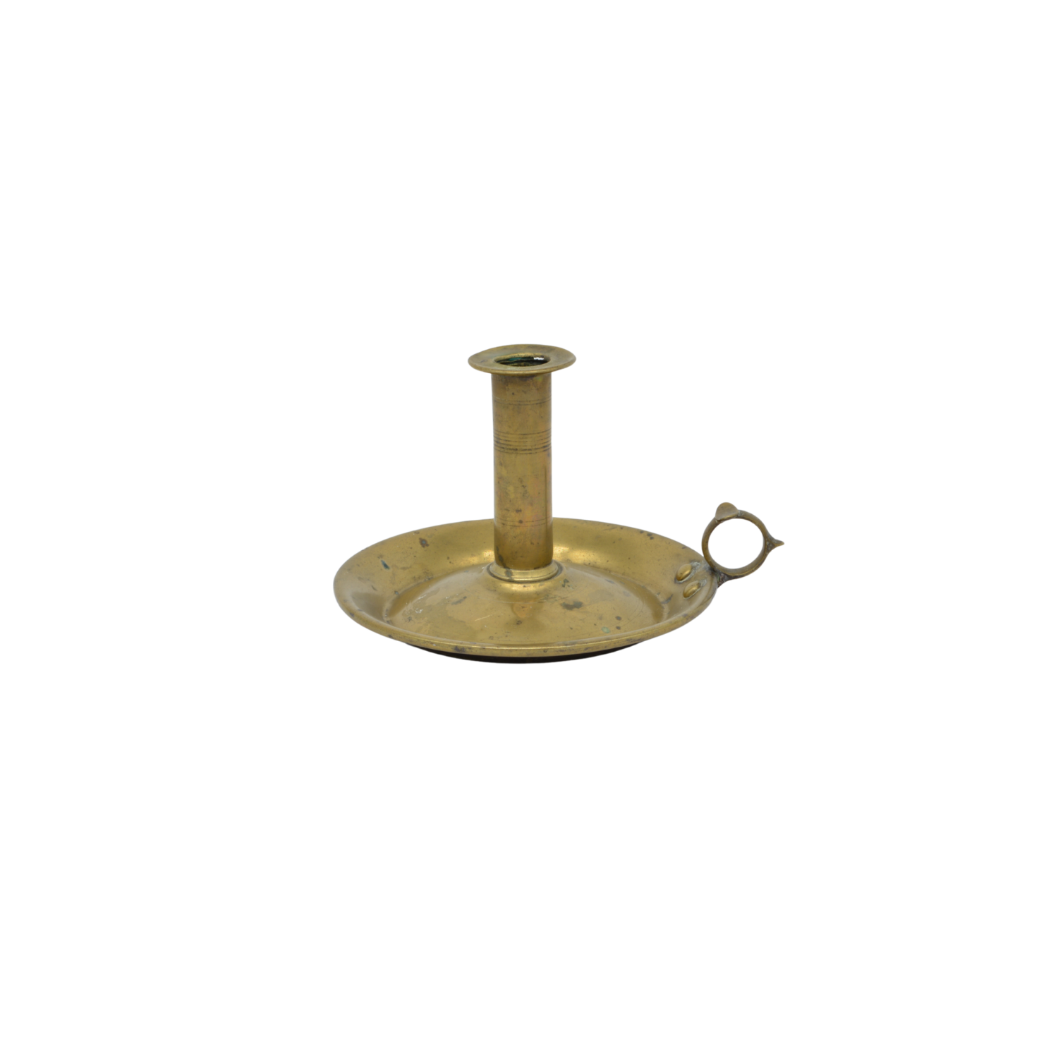 Wide Brass Chamberstick | Antique