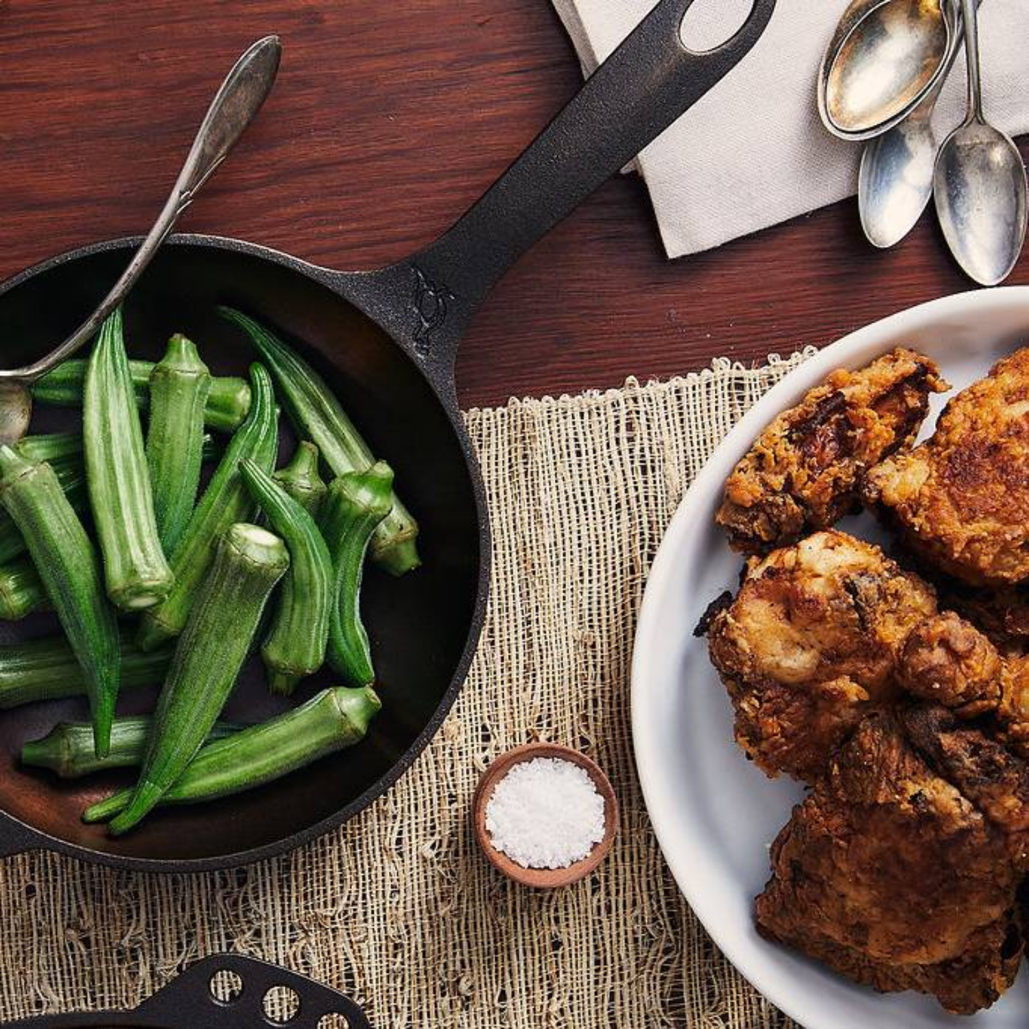 Smithey Cast Iron No. 8 Chef Skillet cooking vegetables