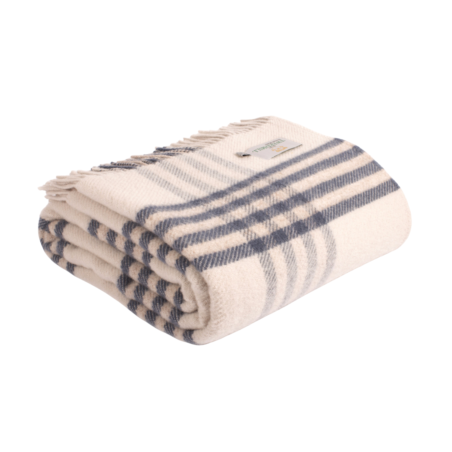 Blue Check British Wool Throw / Blanket