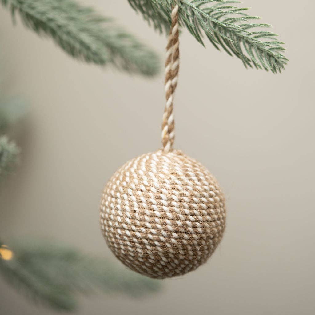 Aarhus Scandi Cotton & Jute Ball Decoration Bauble