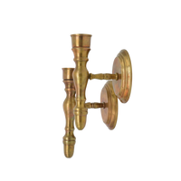 Pair of Brass Candlestick Sconces | Antique