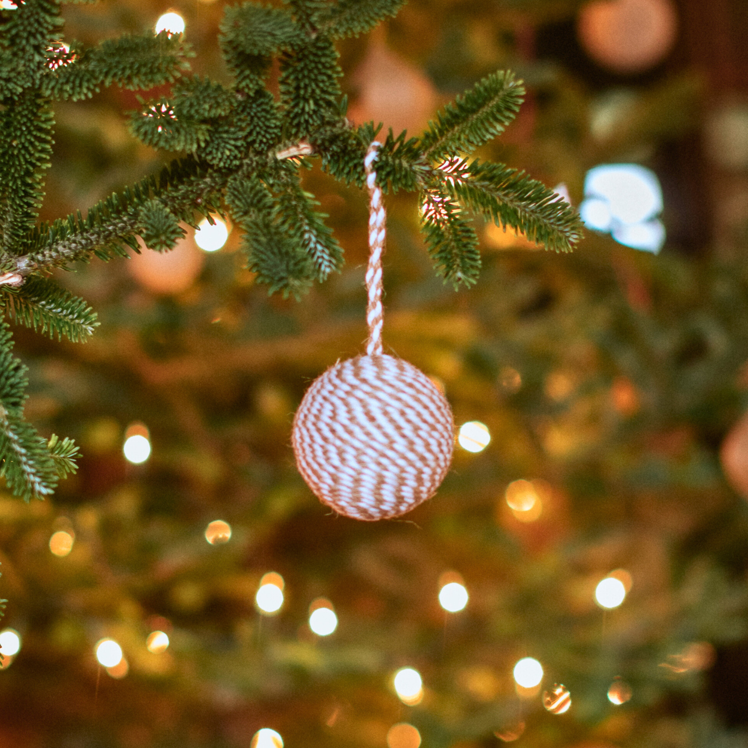 Aarhus Scandi Cotton & Jute Ball Decoration Bauble