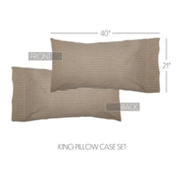Sawyer Mill Charcoal Ticking Stripe King Pillow Case Set 2pc