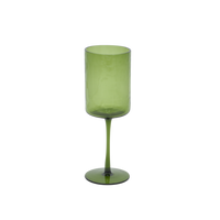 Hammered Wine Glass - Green
