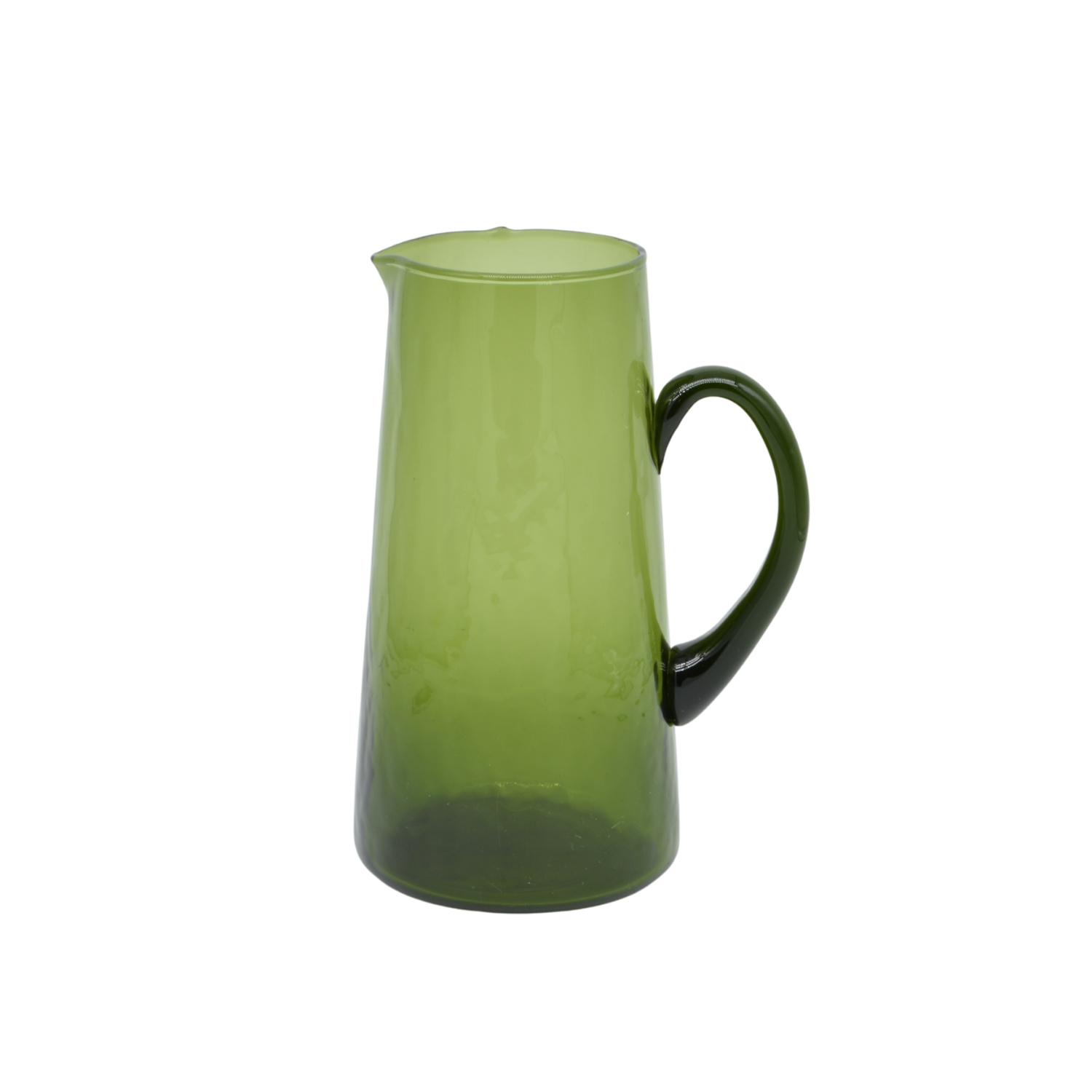 Hammered Glass Pitcher - Green
