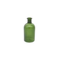 Dark Green Medicine Bottle Bud Vase