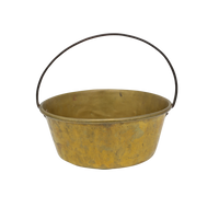 Brass Pot with Fixed Handle | Antique