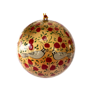 3" Gold & Red Bird Hanging Christmas Tree Bauble Decoration