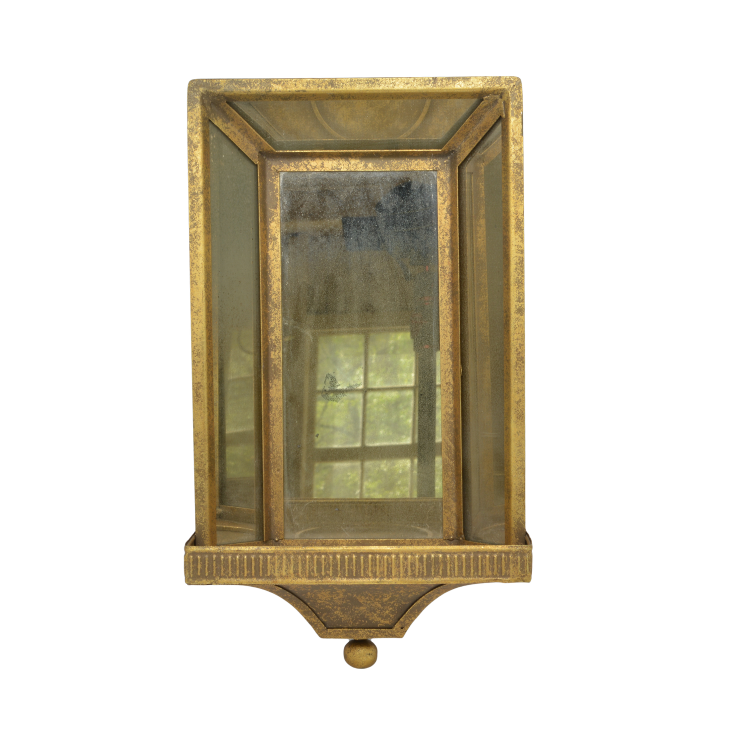 Metal Mirrored Candle Holder Sconce | Vintage