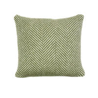 Olive Fishbone British Wool Cushion