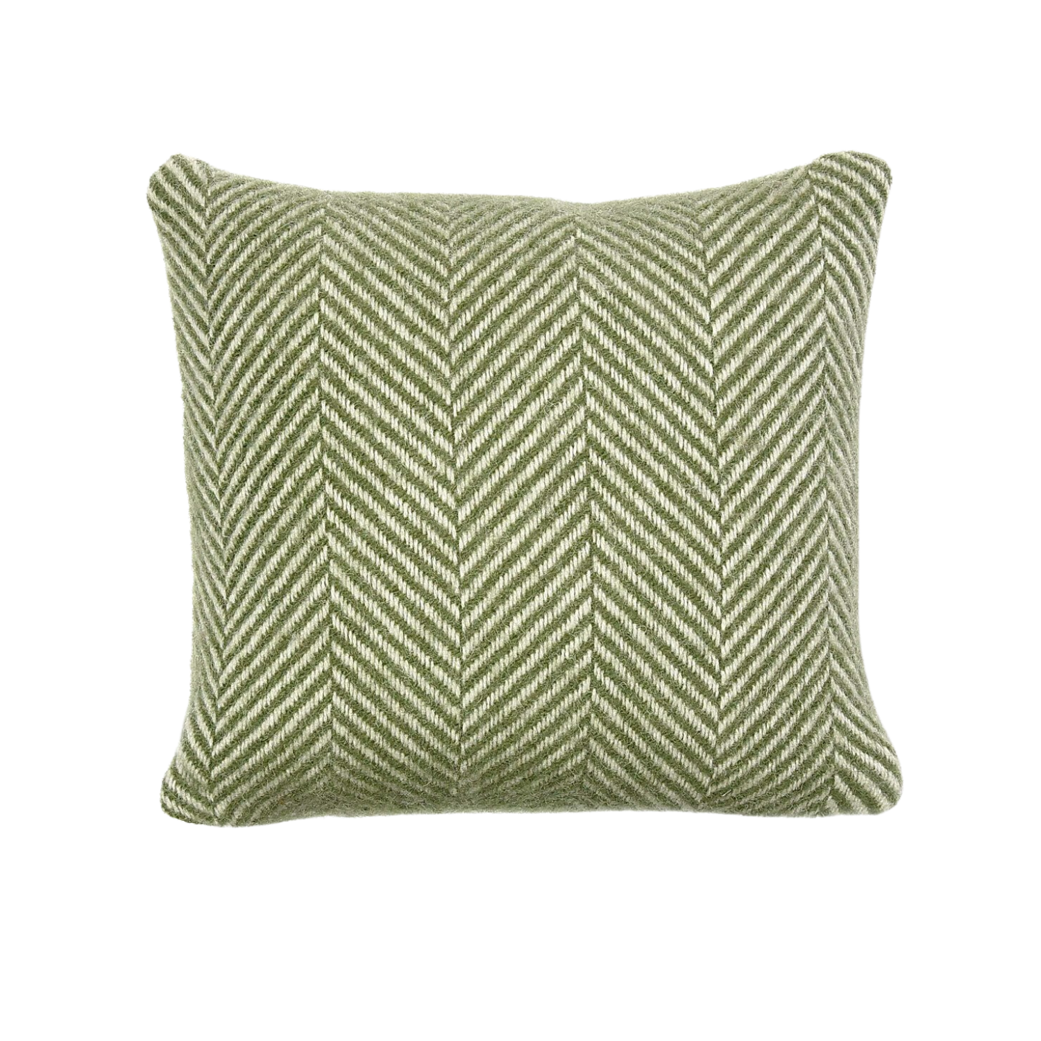 Olive Fishbone British Wool Cushion