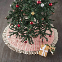 Sawyer Mill Red Ticking Stripe Tree Skirt 48"