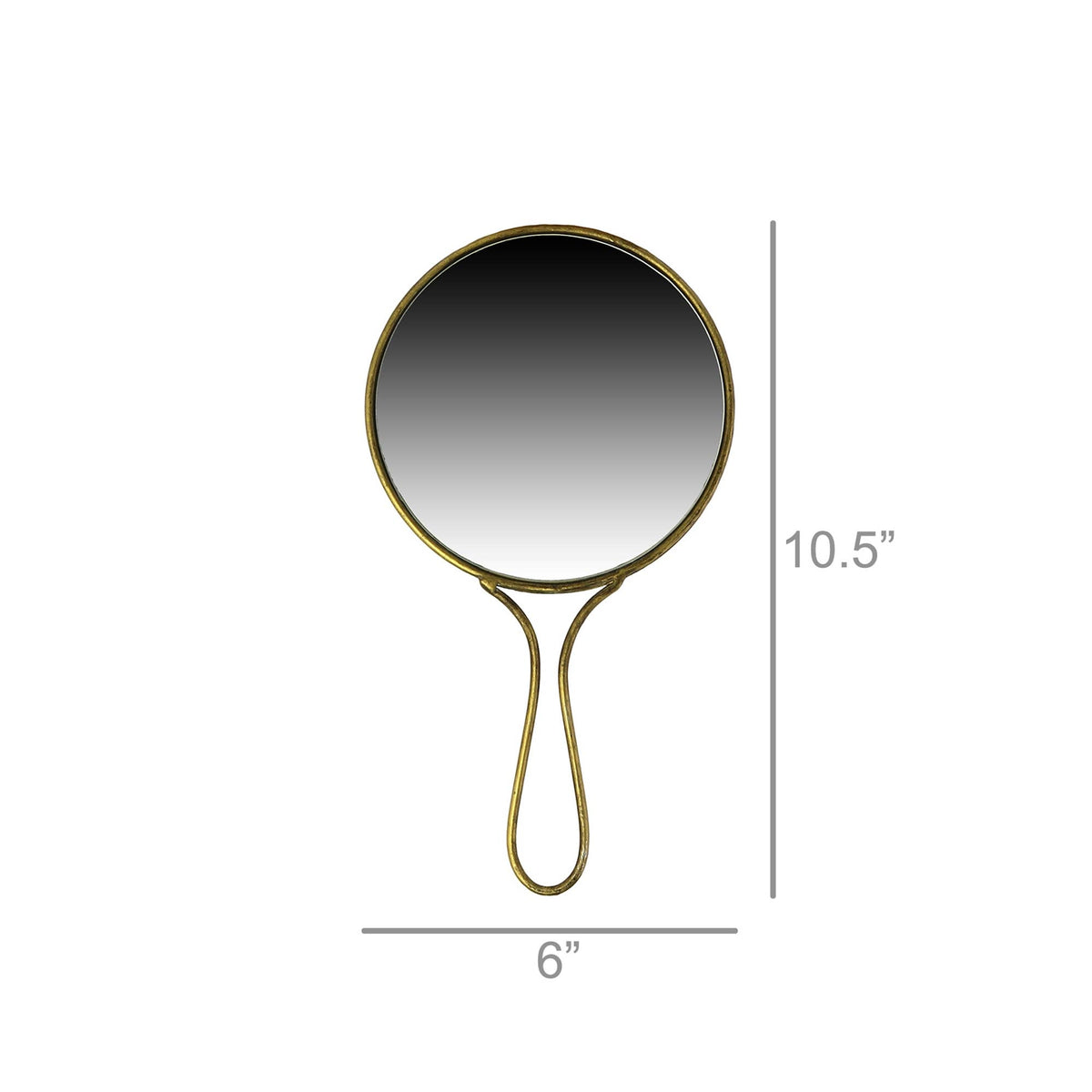 Lena Hand Mirror, Brass - Round - Brass
