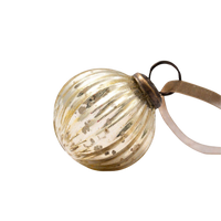 2" Medium Gold Ribbed Glass Ball Christmas Tree Decoration