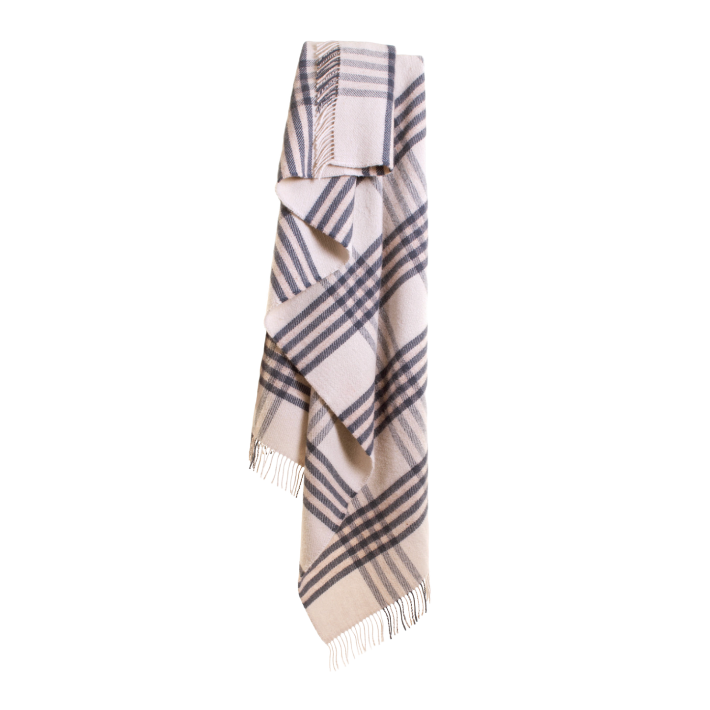 Blue Check British Wool Throw / Blanket