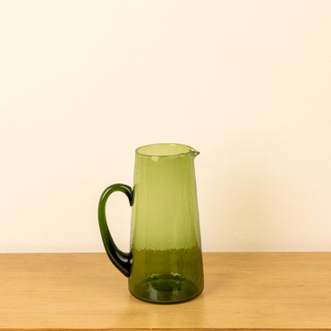 Hammered Glass Pitcher - Green